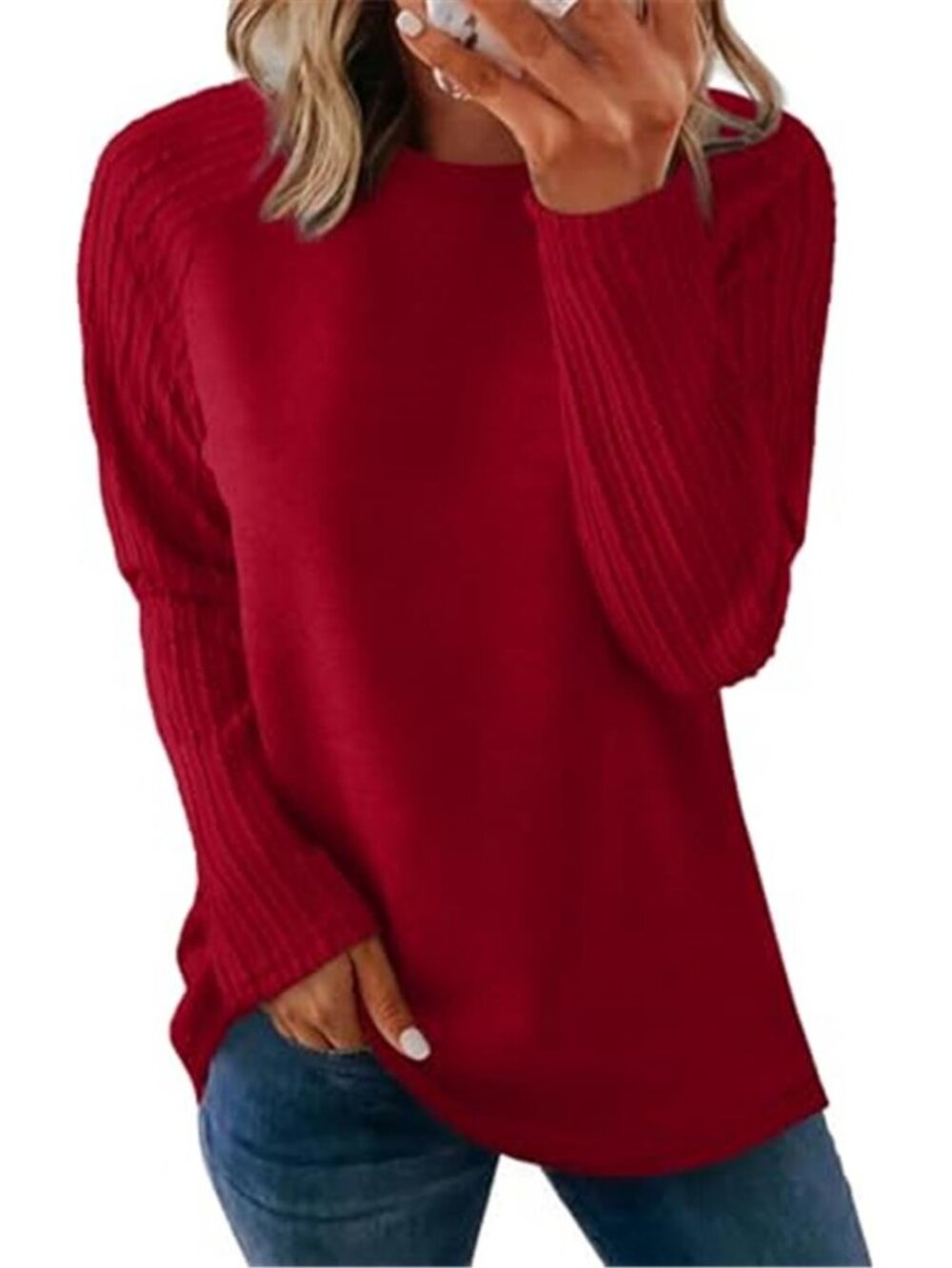 Womens Oversized Sweatshirt Tunic Long Sleeve Crewneck Top Fall Winter